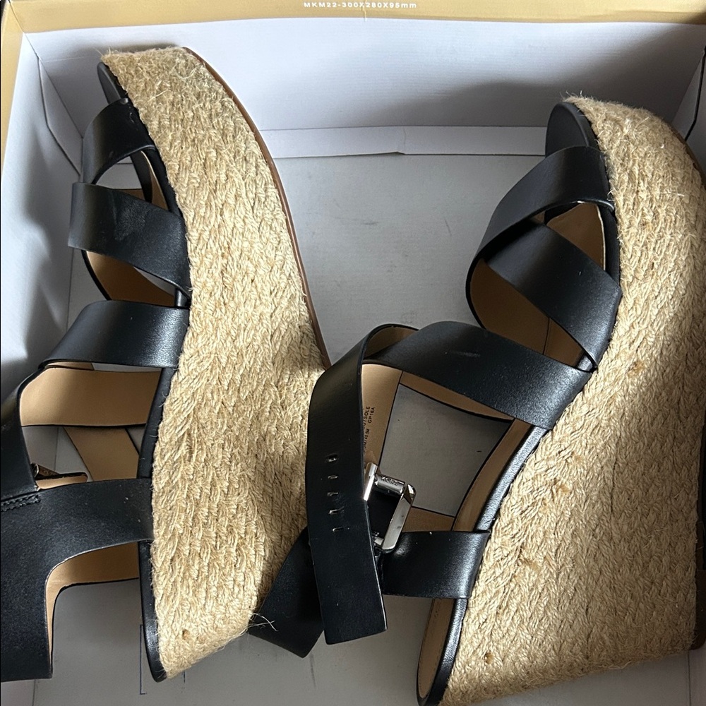 Michael Kors Black Espadrille Wedges